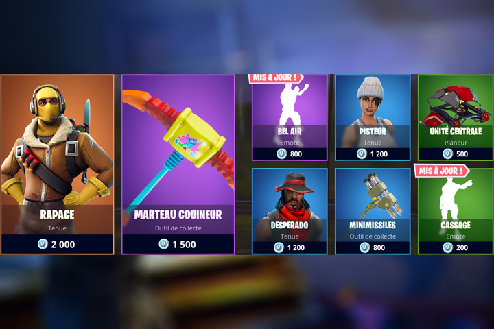 Boutique Fortnite 14 juin